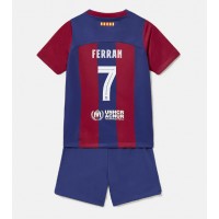 Barcelona Ferran Torres #7 Replica Home Minikit 2023-24 Short Sleeve (+ pants)